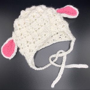 Newborn Baby Lamb Hat - crochet handmade 0-3 month size